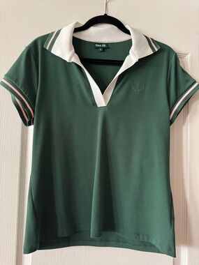 Fore All Women's Green Polo Tee with White Contrast Collar
